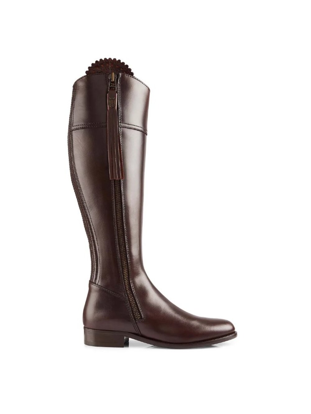 Fairfax & Favor Regina Flat Knee High Boots Mahogany Leather Sporting Fit 9